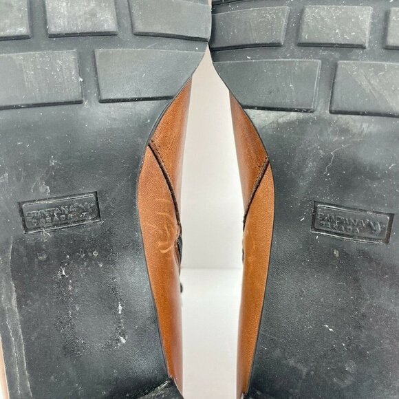 Santana Canada Ankle Boot 9 Brown Leather Square Toe Zip Up Bootie Shoes - Picture 9 of 10